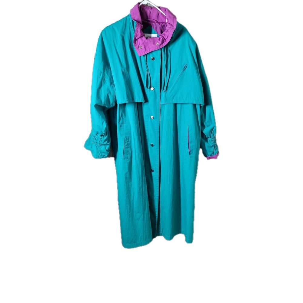Fleet Street Women's Trench Coat Duster– Green, Size 12